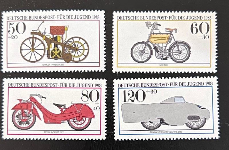 Germany 1983, Historic Motorcycles Sc #B 605-08   MNH