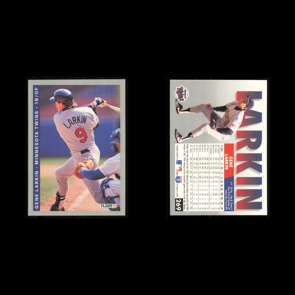 Gene Larkin #269 1993 Fleer Minnesota Twins Baseball Card MLB NM - Image 3 of 3