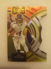 2023 Panini Select - Premier Level Zay Flowers #157 Black & Gold Prizm Die-Cut
