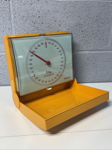 Vintage orange/yellow wall hang kitchen scale, orange Gorenje wall hanging