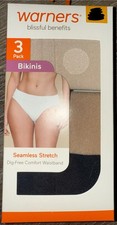 Warners Womens Bikini Underwear Panties Nylon Blend 3-Pair Seamless A  M