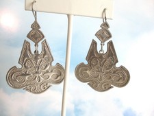 Sterling Bohemian Dangle earrings with hook ear wires. Light weight