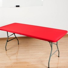 Mantel rectangular elástico se adapta a mesa plegable resistente al agua fácil limpieza