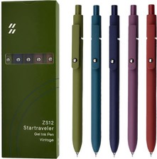Gel Pens, 5 Pcs 0.5mm Black Ink Pens Fine Point Smooth Writing Pens with Silicon
