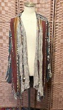 NWT Vintage Carole Little Boho Kimono Duster Cardigan Boho Aztec Art USA 14