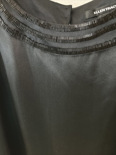 Ellen Tracy Black Beaded Formal Top, NWT $298, Size 12 - Picture 2 of 10