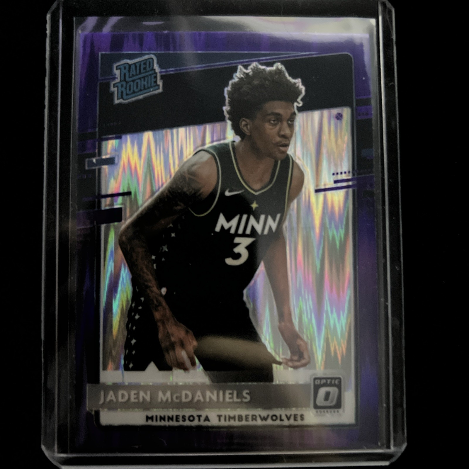 2020-21 Donruss Optic Rated Rookie Jaden McDaniels #178 Purple Shock Prizm (RC)