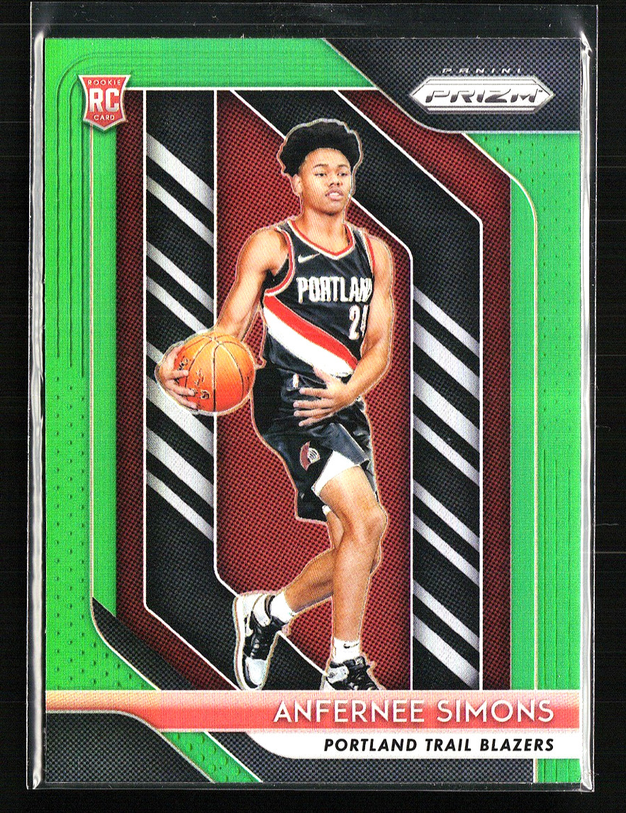 2018-19 Panini Prizm #61 Green Prizms Anfernee Simons Trail Blazers RC NICE