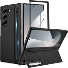 Samsung Galaxy Z Fold 6 Case with S Pen Holder, Kickstand, and Front Screen Prot