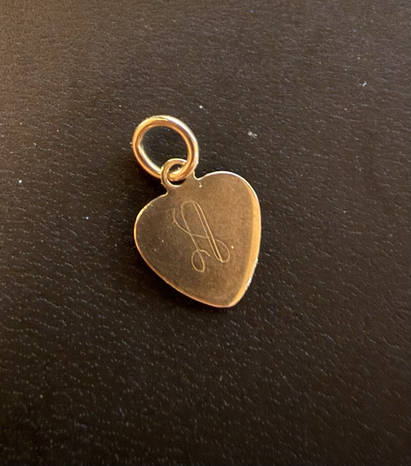 14k Yellow Gold Solid Tiny Heart Charm Pendant wi… - image 2