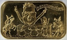 Humpty Dumpty Nixon Inauguration 24KGold 1 Oz .999 Fine Silver Art Bar EJ Aleo 0.26 per troy oz