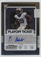 2021 Panini Contenders Rookie Playoff Ticket 62/99 Paulson Adebo #182 Auto 1cx3
