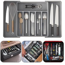 Extendable Cutlery Tray Kitchen Drawer Organiser  Large 6-8 Storage Compartments