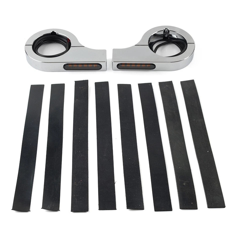 37-41 mm LED-Gabel Blinkerlichtanzeige Amber für Harley Touring Dyna Motor - Image 2 of 4