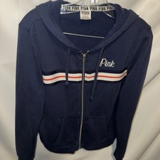 Victoria Secret PINK Fleece Zip Up Hoodie Size L 47 Love Pink