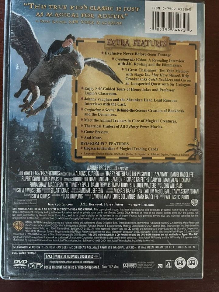 Harry Potter and the Prisoner of Azkaban (DVD, 2004, 2-Disc Set, Full Screen) - Image 4 of 4