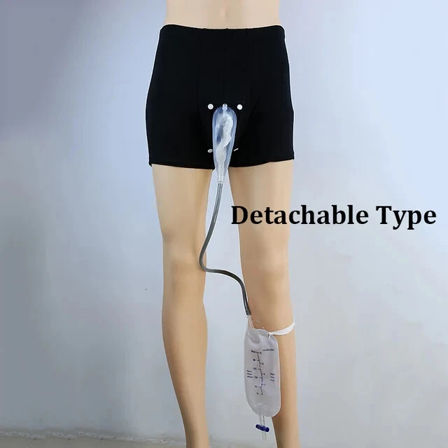 Shorts Urine Bag Reusable Male Urinal Bag Silicone Urine Funnel Pee Collector