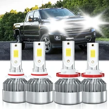 For GMC Sierra 1500 2007-2013 4x Car Front LED Headlight Kit Bulb High&Low Beam