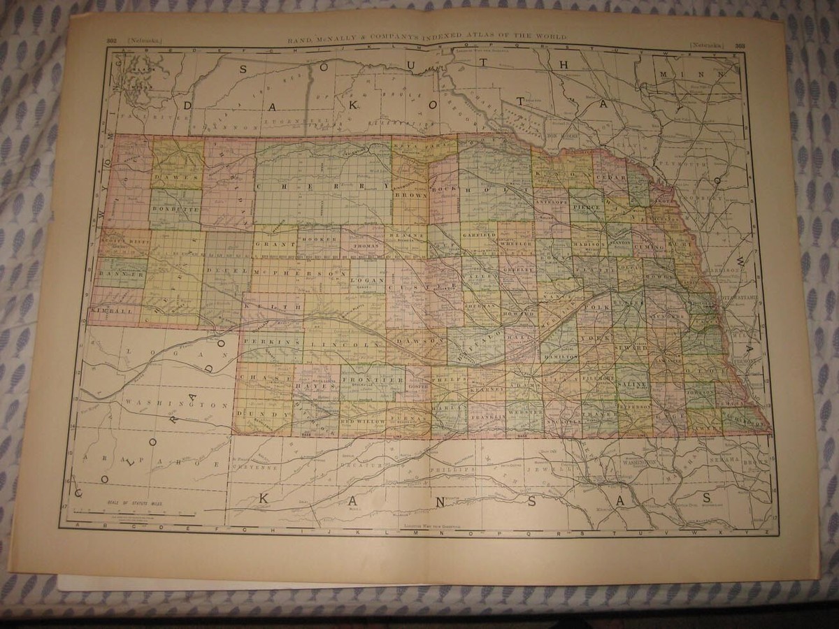 HUGE MASTERPIECE ANTIQUE 1880 NORTH DAKOTA NAMED RAILROAD