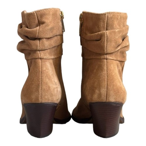 Vince Camuto Nerlinji Western Slouch Leather Ankle Boots Size 8 Suede Point Toe - Picture 3 of 10