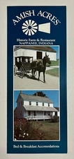 1980s Nappanee IN Amish Acres Farm Restaurant Indiana Vintage Travel Brochure