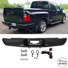 New Black Rear Step Bumper Assembly For 1997-2003 Ford F-150 F150 Flareside Bed