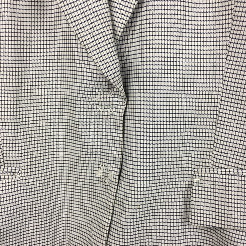 Elie Tahari Size 6 Jacket Blazer Roll Cuff Blue Check Snap Front Womens Cotton - Picture 4 of 12