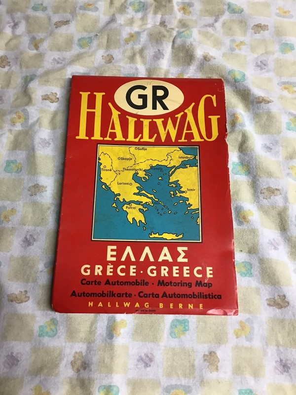 GR HALLWAG BERNE VINTAGE SHEET MOTORING MAP. GREECE 1958 Printed In Switzerland
