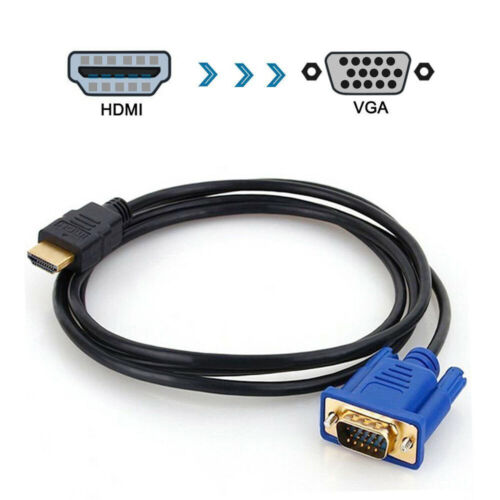 HDMI to VGA Cable HDMI Input VGA SVGA D-SUB Output Video Adapter Lead PC Monitor - Afbeelding 1 van 8