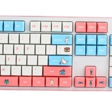Blue Pink Cute Cat 128 keys PBT Dye Sublimated XDA Profile Keycaps