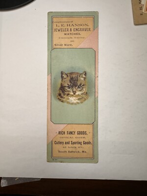 Victorian Jewelers Trade Card LE HANSON Optical, Cutlery,  So. Berwick ME B78