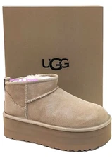 NIB 100% UGG Classic Ultra Mini Platform 1135092 Women's Fashion Boots Sand