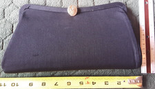 VINTAGE Black Convertible Clutch Evening Handbag w/ Gold Chain Snap Closure