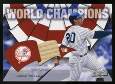 2002 Stadium Club World Champions JORGE POSADA Bat Relic New York Yankees