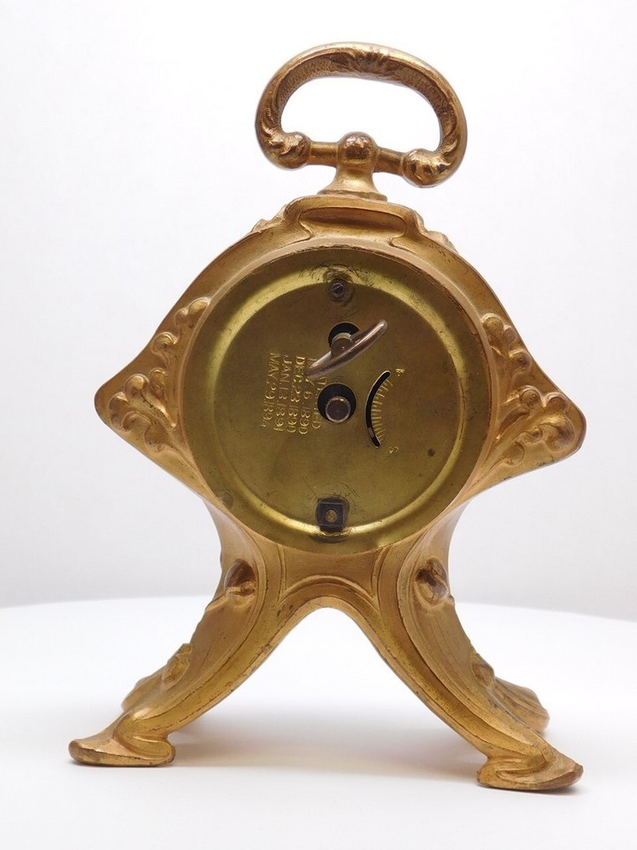 VINTAGE VICTORIAN WATERBURY 6 INCH CLOCK GOLD PLATED CASE C1890'S ...