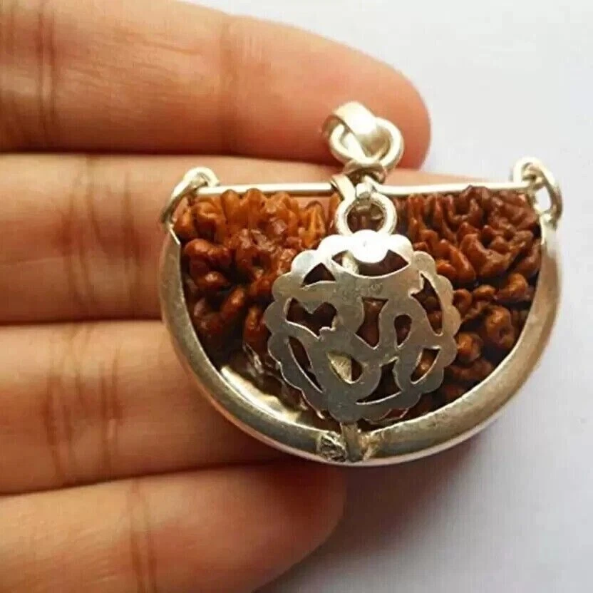 2 PIECE 1 Mukhi ek Rudraksha One Face Rudraksh Aum Om Trishul