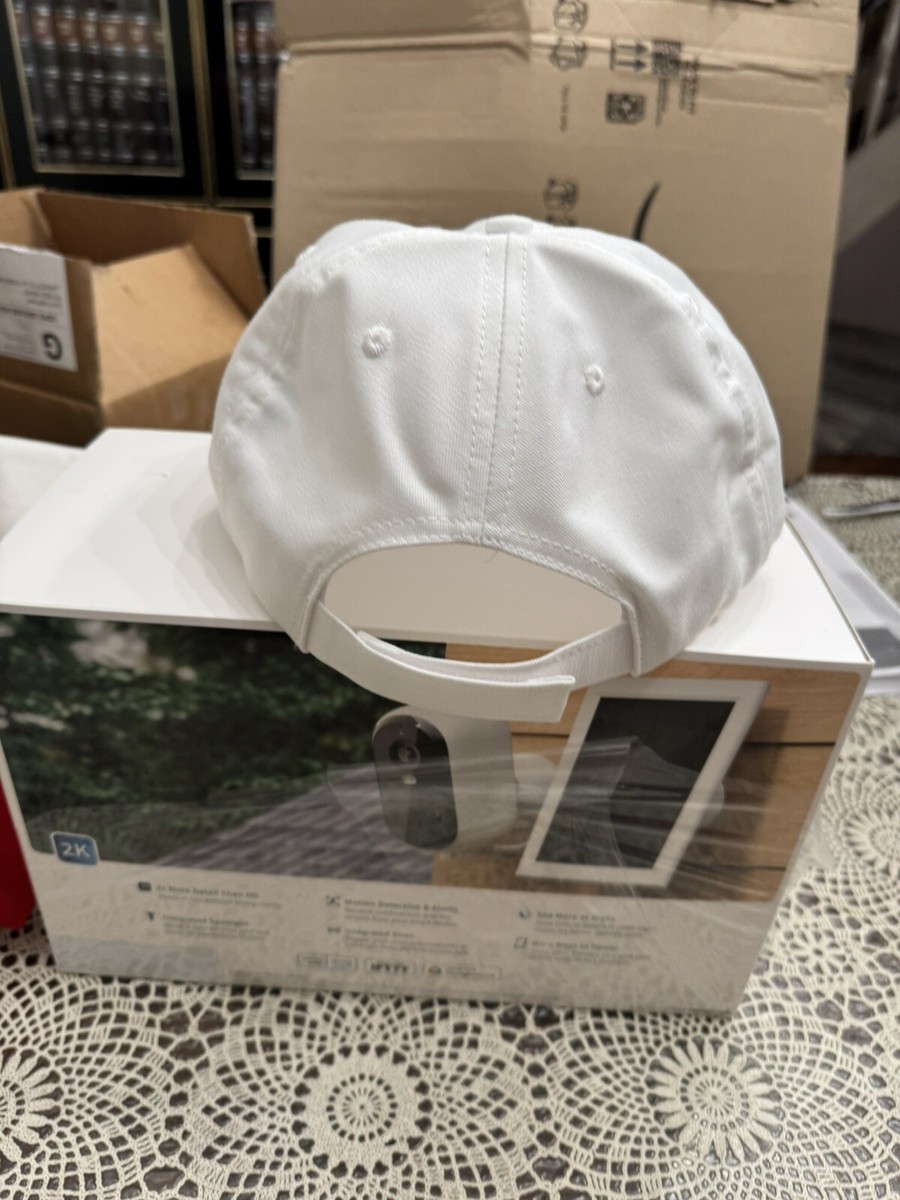 AES 45th President Donald Trump Embroidered Cap - White, Adjustable Cotton/Poly Twill Hat - View #7