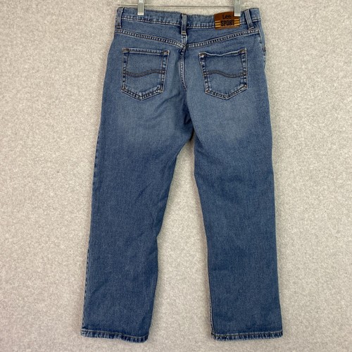 Lee Jeans Boys Youth 14 Husky Blue Extreme Comfort Cropped Adjustable Waist - Picture 3 of 18