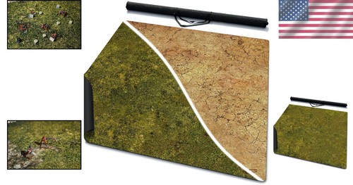 Portable Double-Sided Gaming Mat: 3’x3’ With Stunning Meadows + Saraha Design - Picture 2 of 11