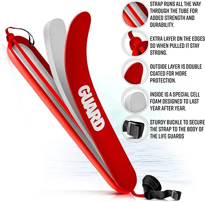 Lifeguard Rescue Tube Flotation Device for Home and Commercial Use + Red Whistle - Image 2 of 4