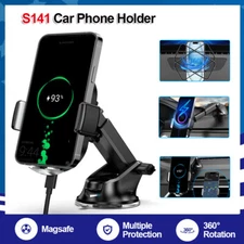 Wireless Fast Charging Car Charger Mount Holder Stand 2 in 1 For Cell Phone