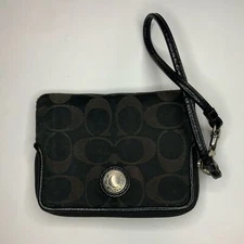 Black and Brown Coach Wristlet