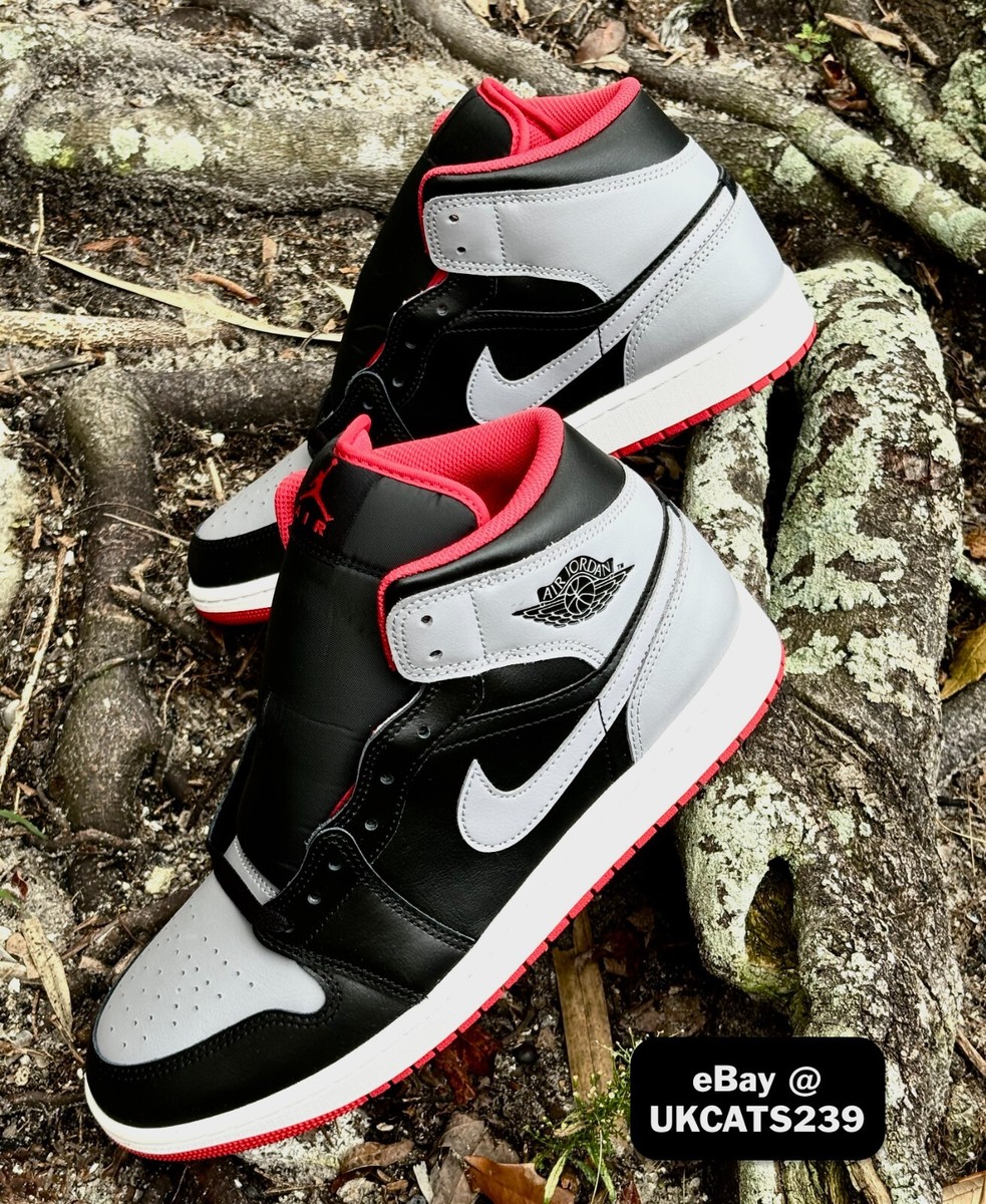 Nike Air Jordan 1 Mid Shoes Black Cement Gray Fire Red Nike Air Jordan 1 Mid Shoes Black Cement Gray Fire Red