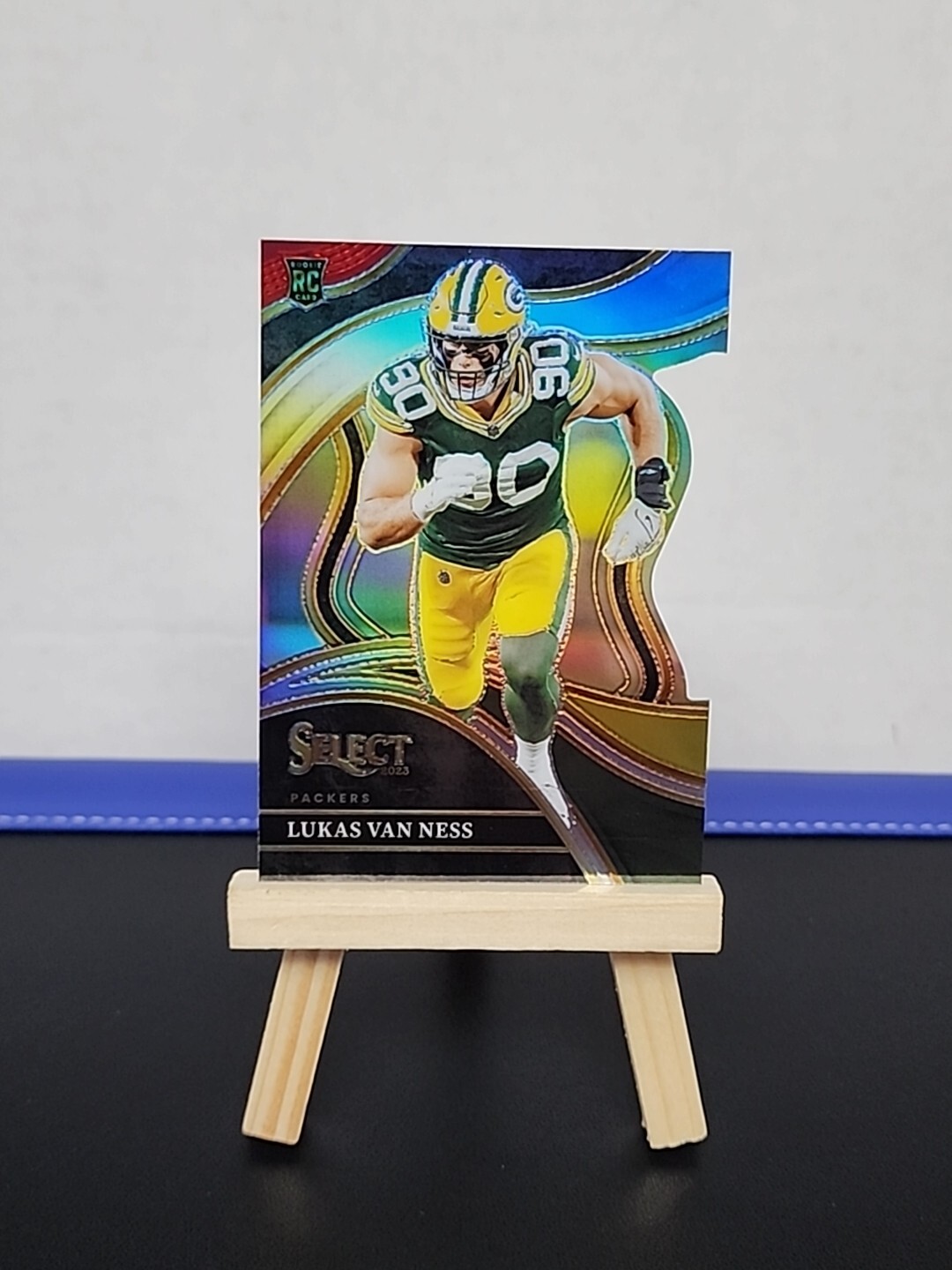 2023 Panini Select #239 Lukas Van Ness Club Level Red And Yellow Prizm Die-Cut