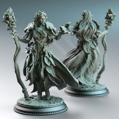 Synoria, Elfe, Fey Druide, Sorcerer, Wizard, 3D Printed Miniature, D&D, TTRPG