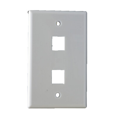 100 Pack- 2 Port Keystone Cat5 Cat6 RG6 Keystone Faceplate White - USA Seller