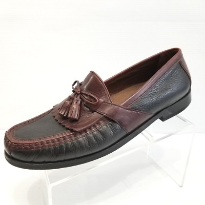 Johnston Murphy Mens Two Tone Moc Toe Tassel Loafer Black 