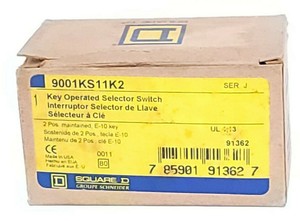 Nib Square D 9001ks11k2 Key Operated Selector Switch 2 Pos Ser J Ebay
