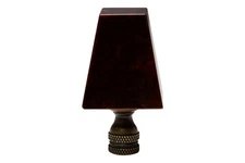 Beautiful Oblong Brown Jade Stone Table Lamp Finial 2.5"