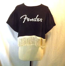 Meantjewlip Upcycled Fender guitar Fringe top stage OOAK rock n roll festival